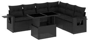 VidaXL Polyrattan Kerti Ülőgarnitúra - 7 részes - Fekete