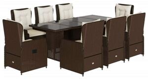 VidaXL Polyrattan Kerti Étkezőgarnitúra - 9 részes