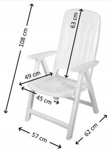 Műanyag napozó szék 3+1 ingyen - fehér