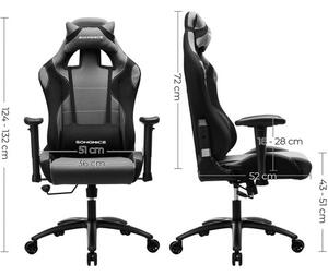 Ergonomikus állítható gamer szék (fekete/szürke)