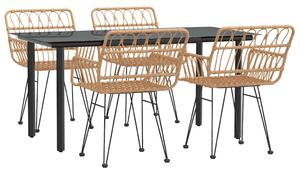VidaXL Polyrattan Kerti Étkezőgarnitúra - 5 részes