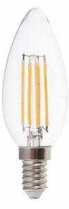 V-TAC 6W E14 meleg fehér filament C35 LED gyertya égő, 100 Lm/W - SKU 217423