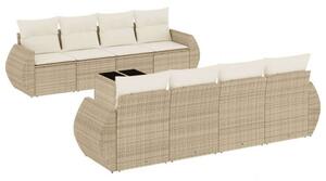 VidaXL Polyrattan Kerti Ülőgarnitúra - 9 részes - Bézs