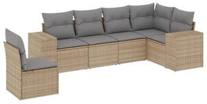 VidaXL Polyrattan Kerti Ülőgarnitúra - 6 részes - Bézs