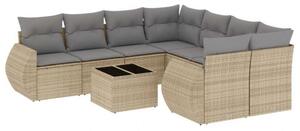 VidaXL Polyrattan Kerti Ülőgarnitúra - 9 részes - Bézs