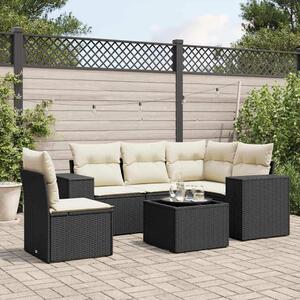 Polyrattan Kerti Ülőgarnitúra - 6 részes - Fekete