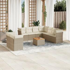 VidaXL Polyrattan Kerti Ülőgarnitúra - 10 részes - Bézs