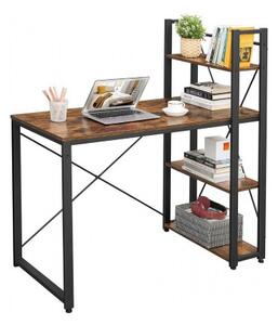 Rusztikus barna íróasztal polcokkal 120x60x120 cm