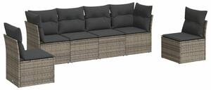 Polyrattan Kerti Ülőgarnitúra - 6 részes - Szürke