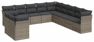 VidaXL Polyrattan Kerti Ülőgarnitúra - 11 részes - Szürke