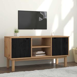 VidaXL TV állvány OTTA 113,5 x 43 x 57 cm Fekete Tömör Fenyőfa
