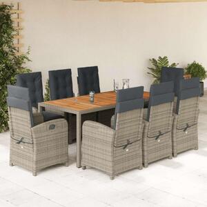 VidaXL Polyrattan Kerti Étkezőgarnitúra - 9 részes