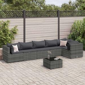 VidaXL Polyrattan Kerti Ülőgarnitúra - 7 részes - Szürke