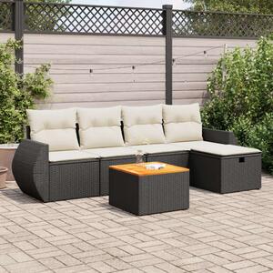 VidaXL Polyrattan Kerti Ülőgarnitúra - 6 részes - Fekete