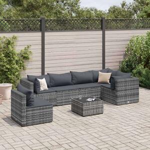 VidaXL Polyrattan Kerti Ülőgarnitúra - 7 részes - Szürke