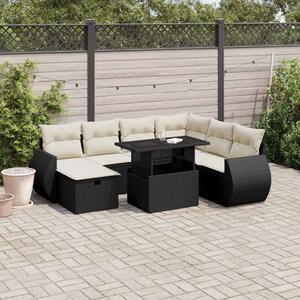 VidaXL 8 részes Polyrattan Kerti Ülőgarnitúra - Fekete