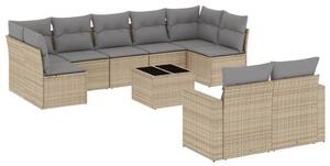 VidaXL Polyrattan Kerti Ülőgarnitúra - 10 részes - Bézs