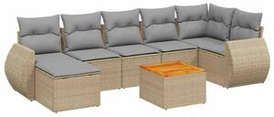 VidaXL Polyrattan Kerti Ülőgarnitúra - 8 részes - Bézs