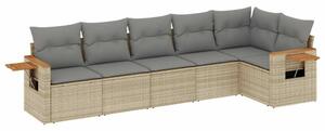 VidaXL Polyrattan Kerti Ülőgarnitúra - 6 részes - Bézs