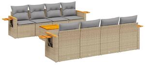 VidaXL Polyrattan Kerti Ülőgarnitúra - 9 részes - Bézs