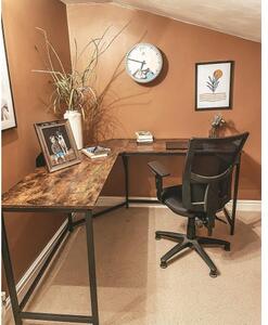 Rusztikus barna L-alakú íróasztal 149 x 149 x 75 cm
