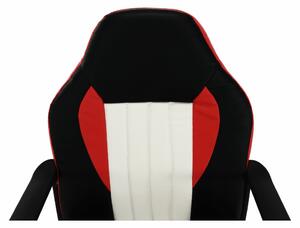 KONDELA Irodai fotel, fekete/piros/bézs, MALIK NEW