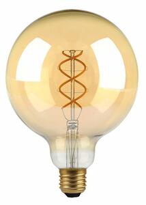 V-TAC 4.8W borostyán E27 spirál filament, G125 LED égő, 1800K - SKU 217216
