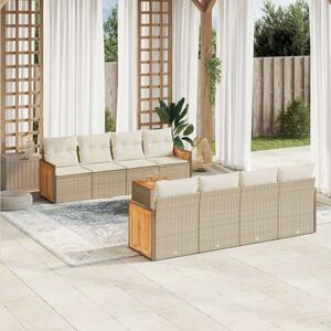 VidaXL Polyrattan Kerti Ülőgarnitúra - 9 részes - Bézs