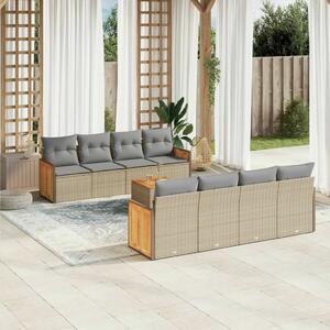 VidaXL Polyrattan Kerti Ülőgarnitúra - 9 részes - Bézs