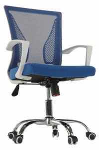 KONDELA Irodai szék, kék/fehér/króm, IZOLDA
