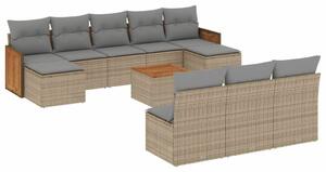 VidaXL Polyrattan Kerti Ülőgarnitúra - 11 részes - Bézs