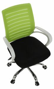 KONDELA Irodai szék, zöld/fekete/fehér/króm, OZELA
