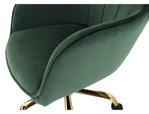 KONDELA irodai szék, zöld Velvet szövet/arany, EROL