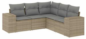 VidaXL Polyrattan Kerti Ülőgarnitúra - 5 részes - Bézs