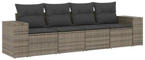 VidaXL Polyrattan Kerti Ülőgarnitúra - 4 Fős - Szürke