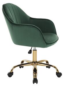 KONDELA irodai szék, zöld Velvet szövet/arany, EROL