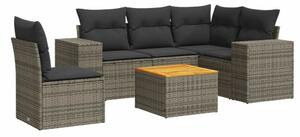 VidaXL Polyrattan Kerti Ülőgarnitúra - 6 Részes - Szürke
