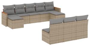 VidaXL Polyrattan Kerti Ülőgarnitúra - Bézs - 10 részes