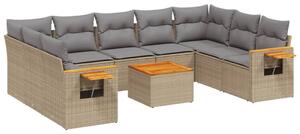 VidaXL Polyrattan Kerti Ülőgarnitúra - 10 részes - Bézs