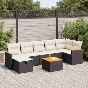 VidaXL Polyrattan Kerti Ülőgarnitúra - 8 részes - Fekete