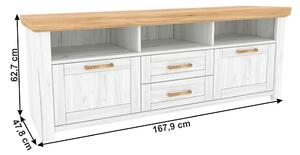 KONDELA TV asztal B, tölgy craft arany/tölgy craft fehér, SUDBURY