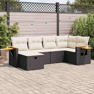 VidaXL Polyrattan Kerti Ülőgarnitúra - 6 részes - Fekete