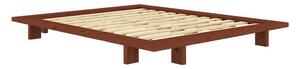 Terrakotta színű borovi fenyő franciaágy ágytámla nélkül, ágyráccsal 180x200 cm Japan – Karup Design