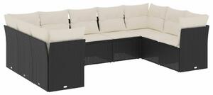 VidaXL Polyrattan Kerti Ülőgarnitúra - U alakú - 9 részes