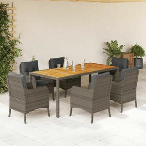 VidaXL Polyrattan Kerti Étkezőgarnitúra - 7 részes, Szürke