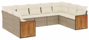 VidaXL Polyrattan Kerti Ülőgarnitúra - 9 részes - Szürke