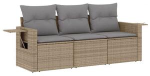 VidaXL 3 részes Kerti Ülőgarnitúra - Bézs Polyrattan