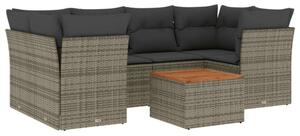 VidaXL 7 részes szürke polyrattan kerti ülőgarnitúra párnákkal