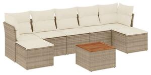 VidaXL Polyrattan Kerti Ülőgarnitúra - 8 részes - Bézs