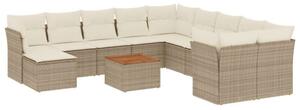 VidaXL Polyrattan Kerti Ülőgarnitúra - 12 részes - Bézs